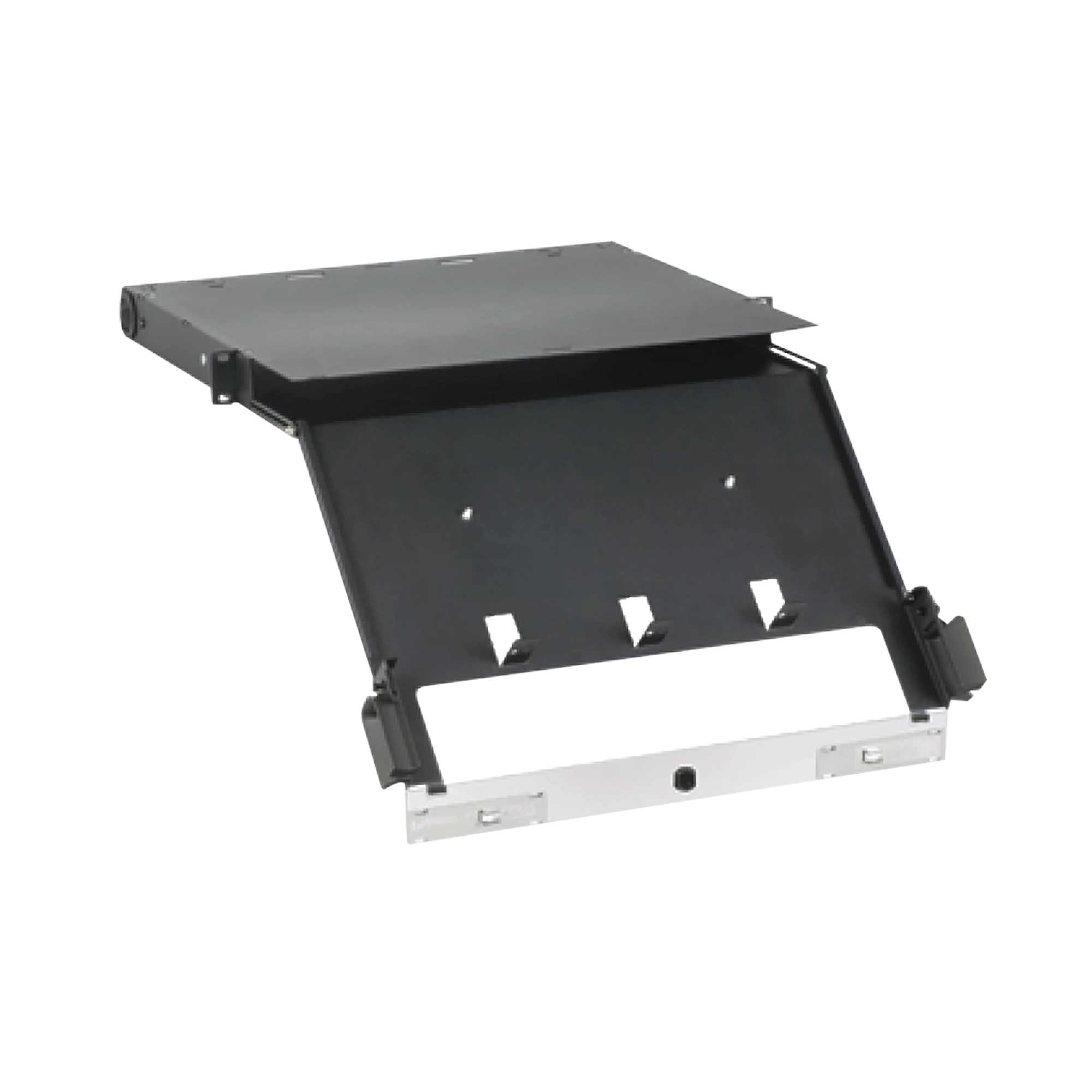 PANEL DE DISTRIBUCION DE FIBRA OPTICA, ACEPTA 4 PLACAS FAP O FMP, BANDEJA DESLIZABLE E INCLINABLE HACIA ABAJO, HASTA 96 FIBRAS, COLOR NEGRO, 1UR-Distribuidores de Fibra Optica-PANDUIT-Bsai Seguridad & Controles