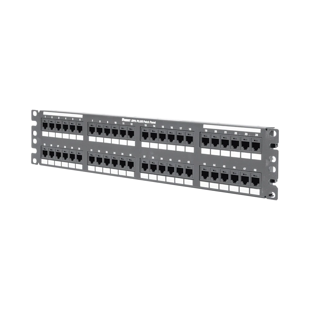 PANEL DE PARCHEO DE IMPACTO (110), PLANO, CATEGORIA 6, DE 48 PUERTOS, 2UR-Patch Panels-PANDUIT-Bsai Seguridad & Controles