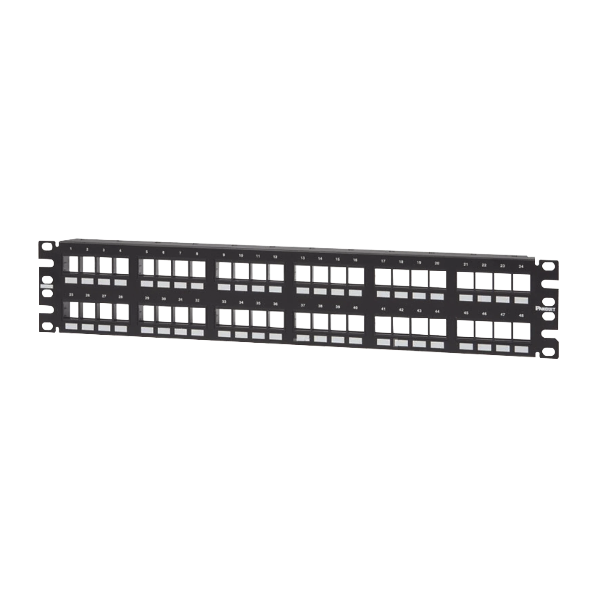 PANEL DE PARCHEO MODULAR KEYSTONE (SIN CONECTORES), NUMERADO Y ESPACIO PARA ETIQUETAS, DE 48 PUERTOS, 2UR-Patch Panels-PANDUIT-Bsai Seguridad & Controles