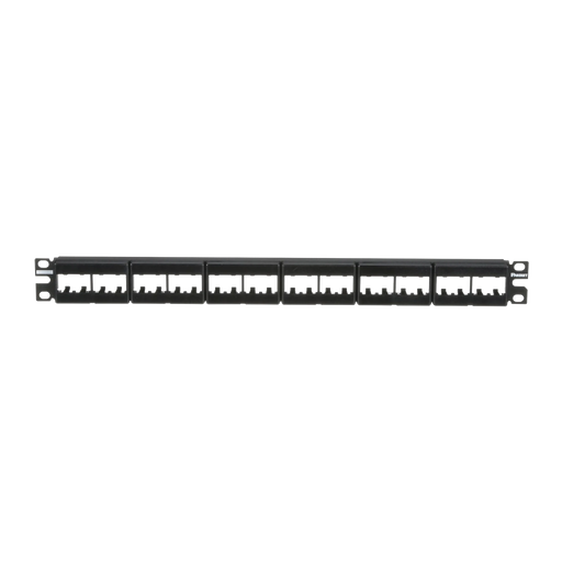 PANEL DE PARCHEO MODULAR MINI-COM (SIN CONECTORES), PLANO, SIN BLINDAJE, CON ETIQUETA Y CUBIERTA, DE 24 PUERTOS, 1UR-Patch Panels-PANDUIT-Bsai Seguridad & Controles