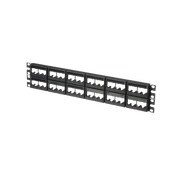PANEL DE PARCHEO MODULAR MINI-COM (SIN CONECTORES), PLANO, SIN BLINDAJE, CON ETIQUETA Y CUBIERTA, DE 48 PUERTOS, 2UR-Patch Panels-PANDUIT-Bsai Seguridad & Controles