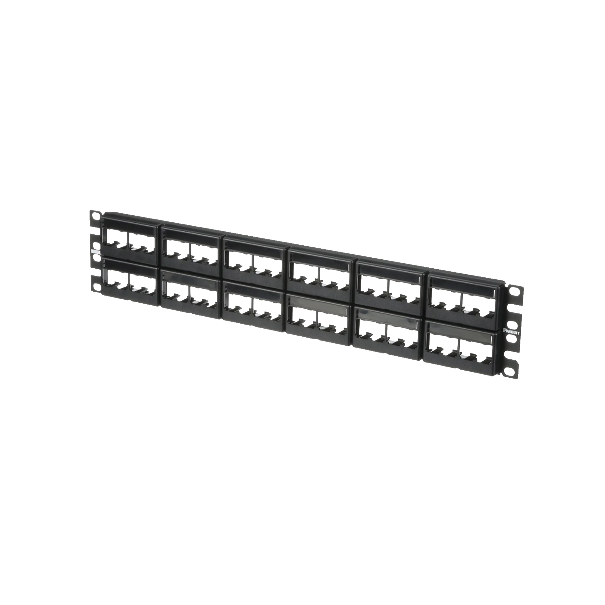 PANEL DE PARCHEO MODULAR MINI-COM (SIN CONECTORES), PLANO, SIN BLINDAJE, CON ETIQUETA Y CUBIERTA, DE 48 PUERTOS, 2UR-Patch Panels-PANDUIT-Bsai Seguridad & Controles