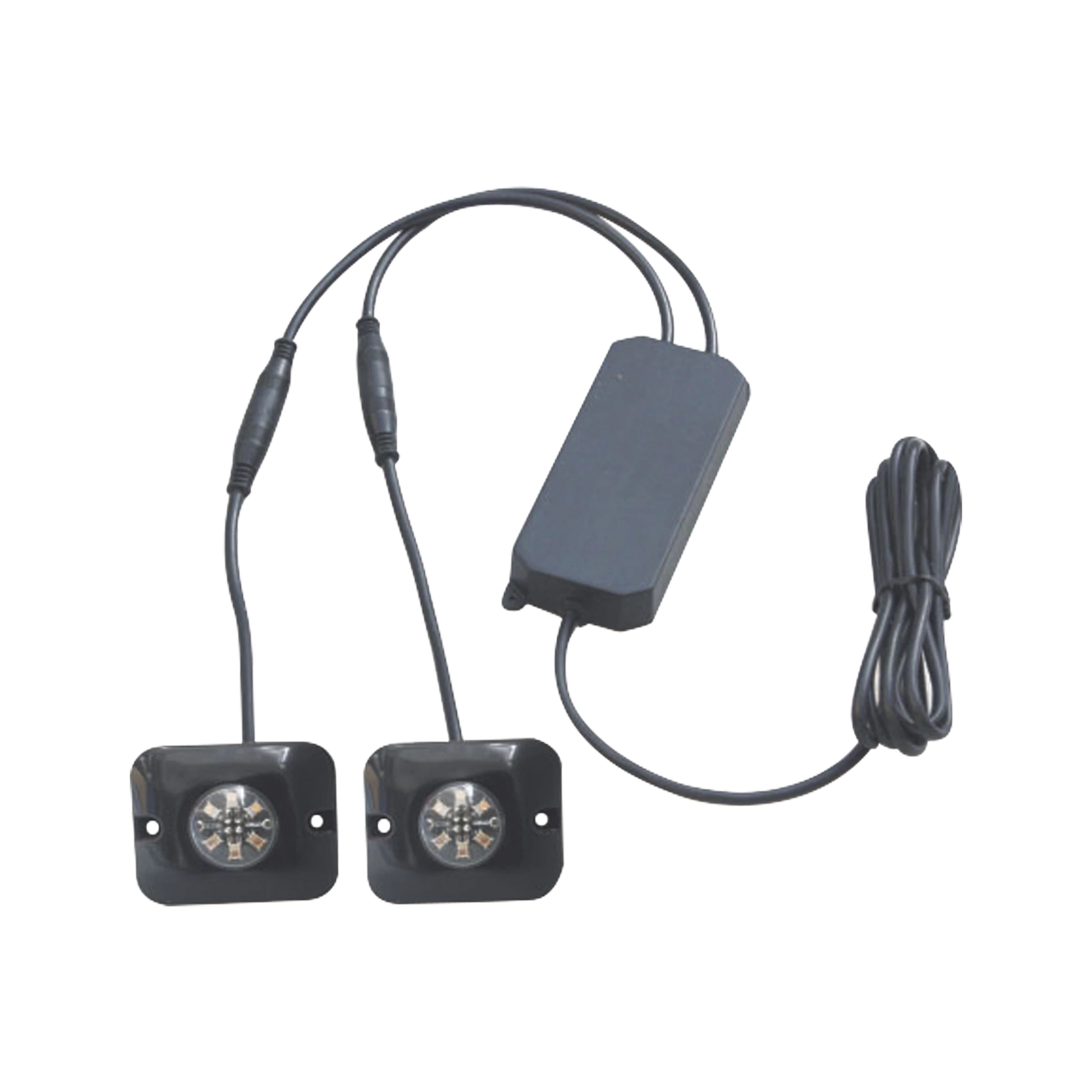 PAR DE LAMPARAS ULTRA BRILLANTES CON 6 LEDS CADA UNA, COLOR ROJO/AZUL, IDEALES PARA VEHICULOS ENCUBIERTO-Estrobos/Giratorias-EPCOM INDUSTRIAL SIGNALING-Bsai Seguridad & Controles