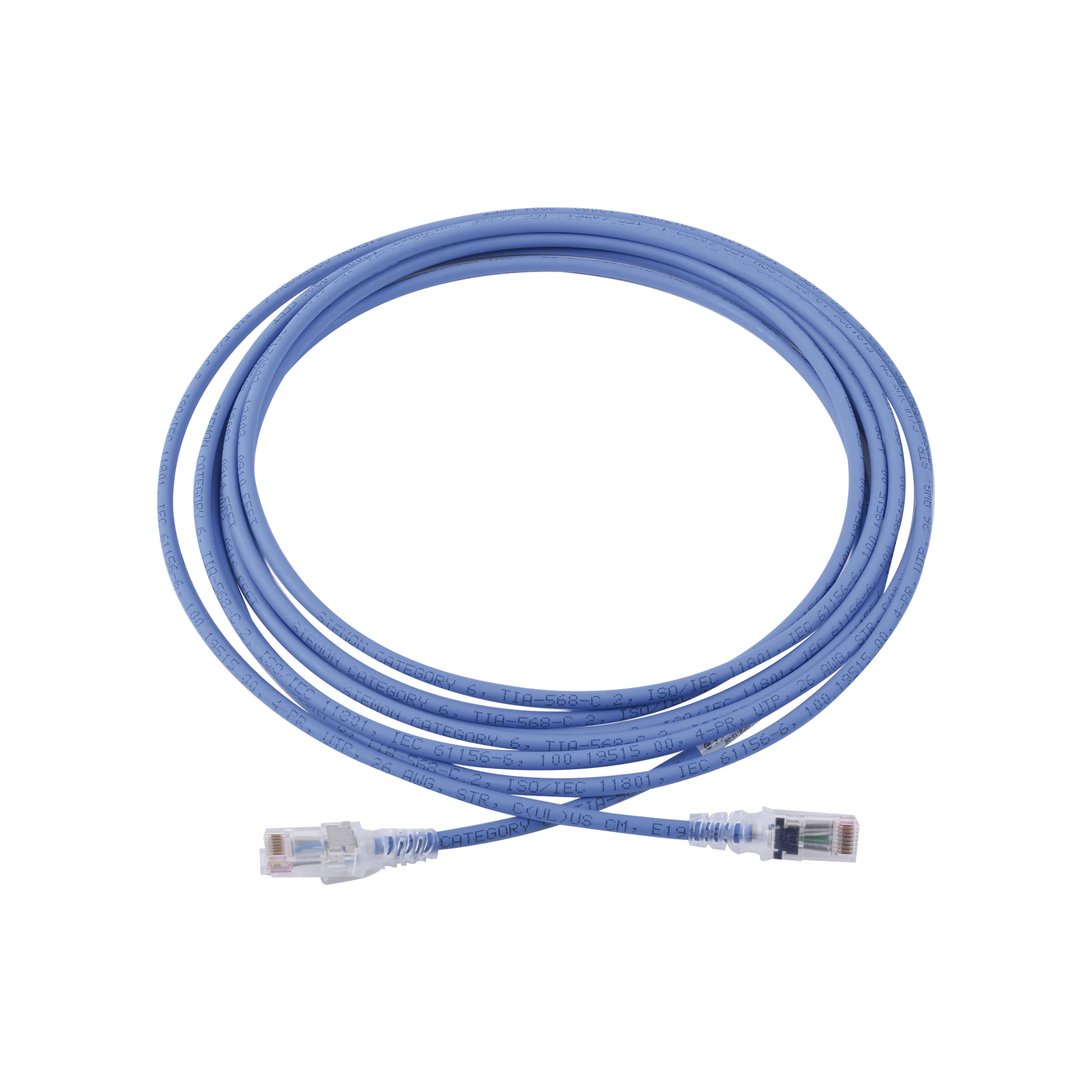 PATCH CORD MC6 MODULAR CAT6 UTP, CM/LS0H, 15FT, COLOR AZUL-Patch Cords-SIEMON-Bsai Seguridad & Controles