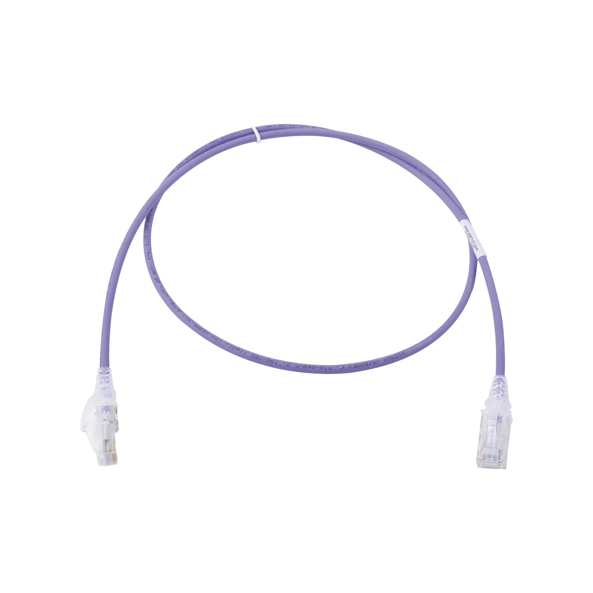 PATCH CORD MC6 MODULAR CAT6 UTP, CM/LS0H, 3FT, COLOR VIOLETA, DIAMETRO REDUCIDO (28AWG), VERSION BULK (SIN EMPAQUE INDIVIDUAL)-Patch Cords-SIEMON-Bsai Seguridad & Controles