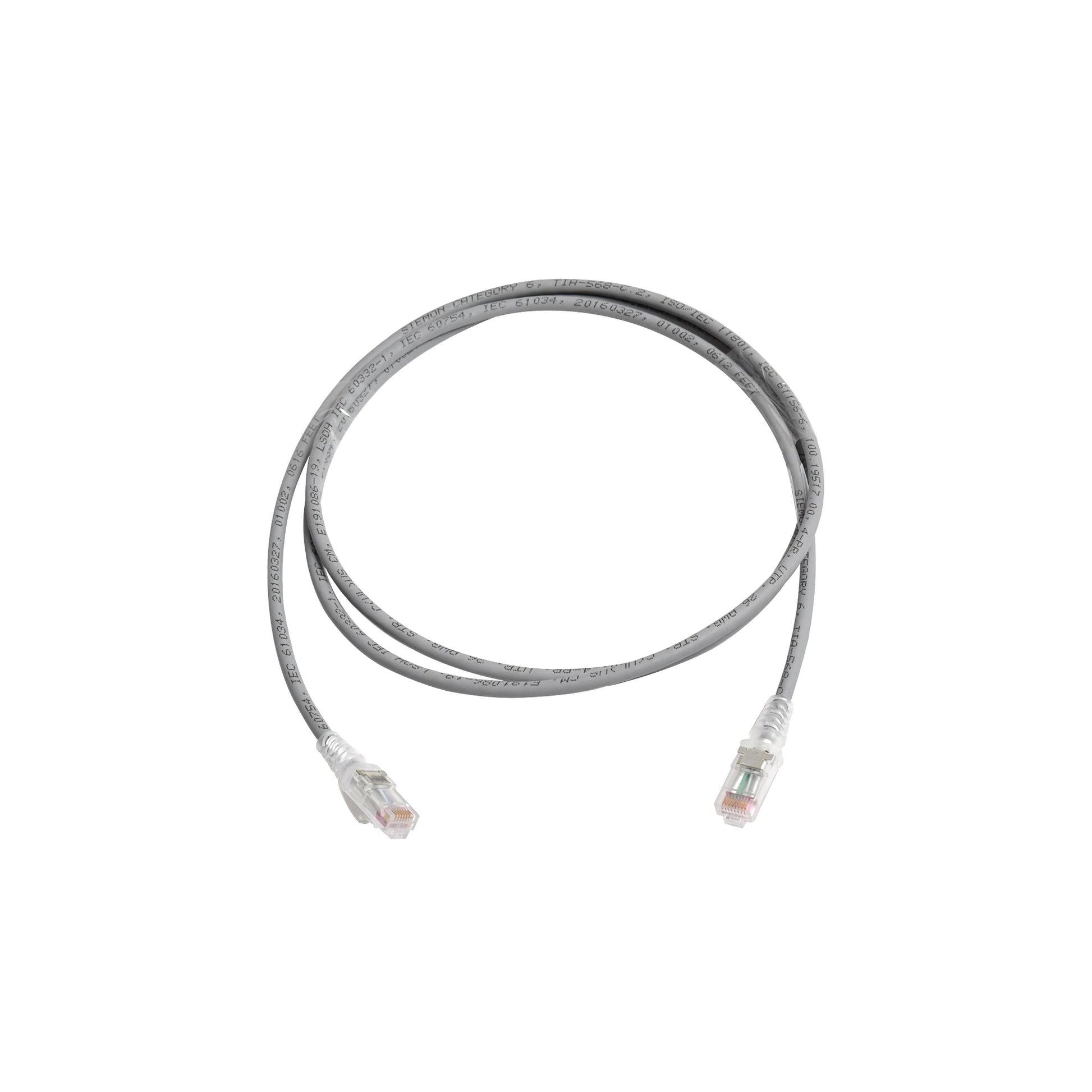 PATCH CORD MC6 MODULAR CAT6 UTP, CM/LS0H, 5FT, COLOR GRIS-Patch Cords-SIEMON-Bsai Seguridad & Controles