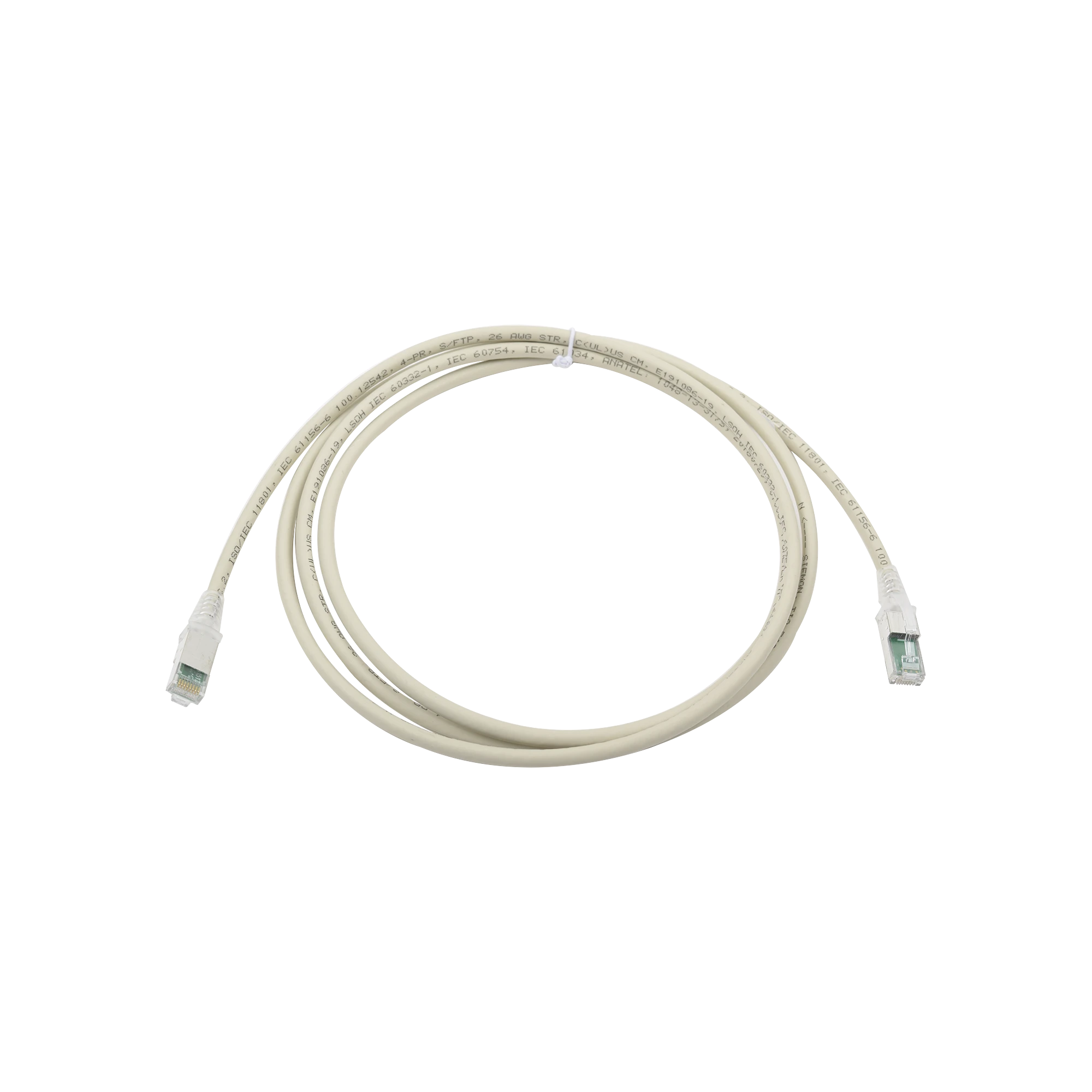 PATCH CORD Z-MAX CAT6A S/FTP, CM/LS0H, 7FT, COLOR GRIS, VERSION BULK (SIN EMPAQUE INDIVIDUAL)-Patch Cords-SIEMON-Bsai Seguridad & Controles