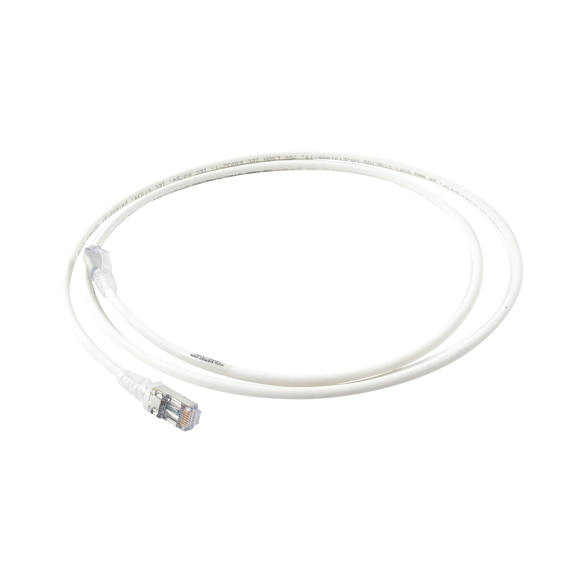 PATCH CORD "SKINNY" CAT6A BLINDADO S/FTP, 5FT, DIAMETRO REDUCIDO 28 AWG, COLOR BLANCO-Patch Cords-SIEMON-Bsai Seguridad & Controles