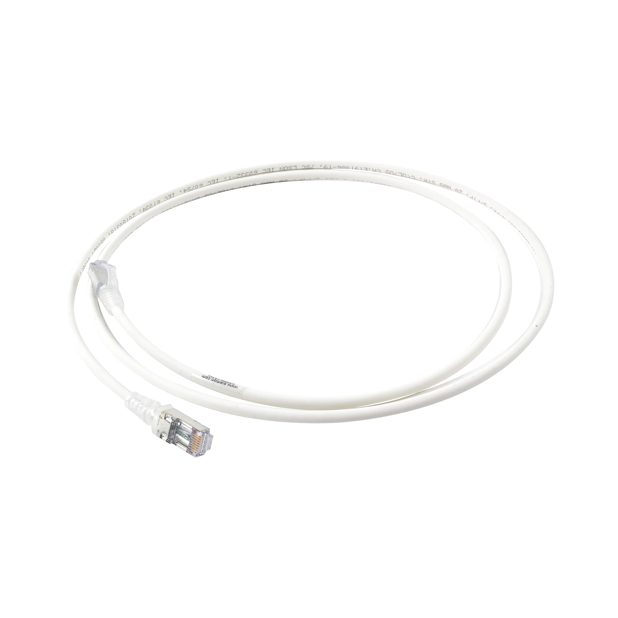 PATCH CORD "SKINNY" CAT6A BLINDADO S/FTP, 5FT, DIAMETRO REDUCIDO 28 AWG, COLOR BLANCO-Patch Cords-SIEMON-Bsai Seguridad & Controles