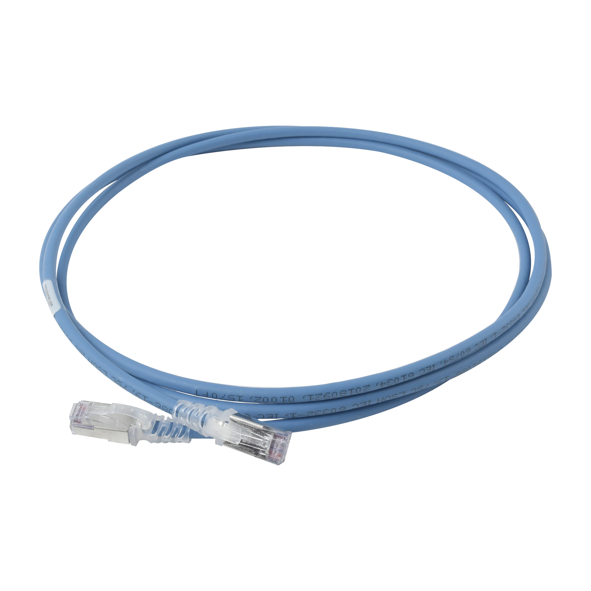 PATCH CORD "SKINNY" CAT6A BLINDADO S/FTP, 7FT, DIAMETRO REDUCIDO 28 AWG, COLOR AZUL-Patch Cords-SIEMON-Bsai Seguridad & Controles