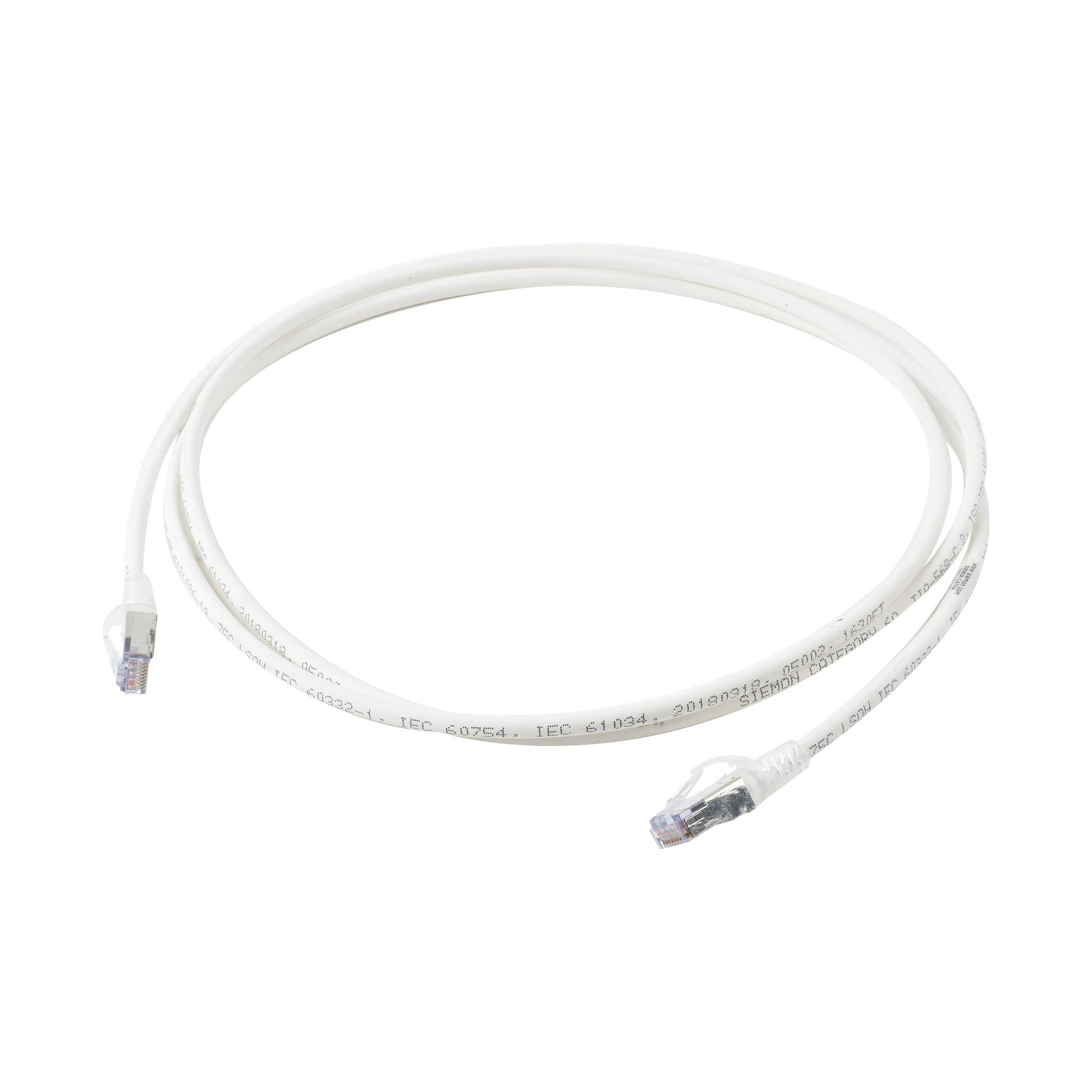 PATCH CORD "SKINNY" CAT6A BLINDADO S/FTP, 7FT, DIAMETRO REDUCIDO 28 AWG, COLOR BLANCO-Patch Cords-SIEMON-Bsai Seguridad & Controles