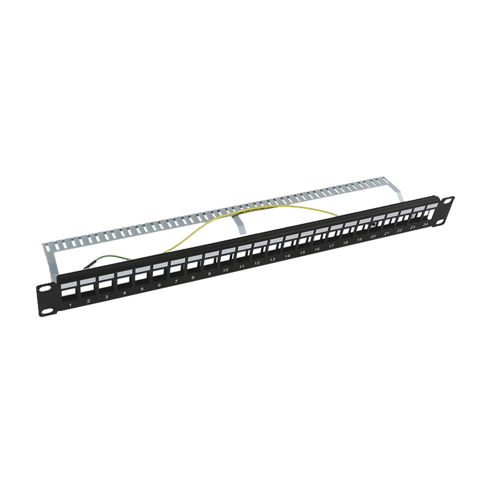 PATCH PANEL MODULAR BLINDADO (STP) DE 24 PUERTOS, CON BARRA PARA ORGANIZAR CABLE-LINKEDPRO BY EPCOM-Bsai Seguridad & Controles