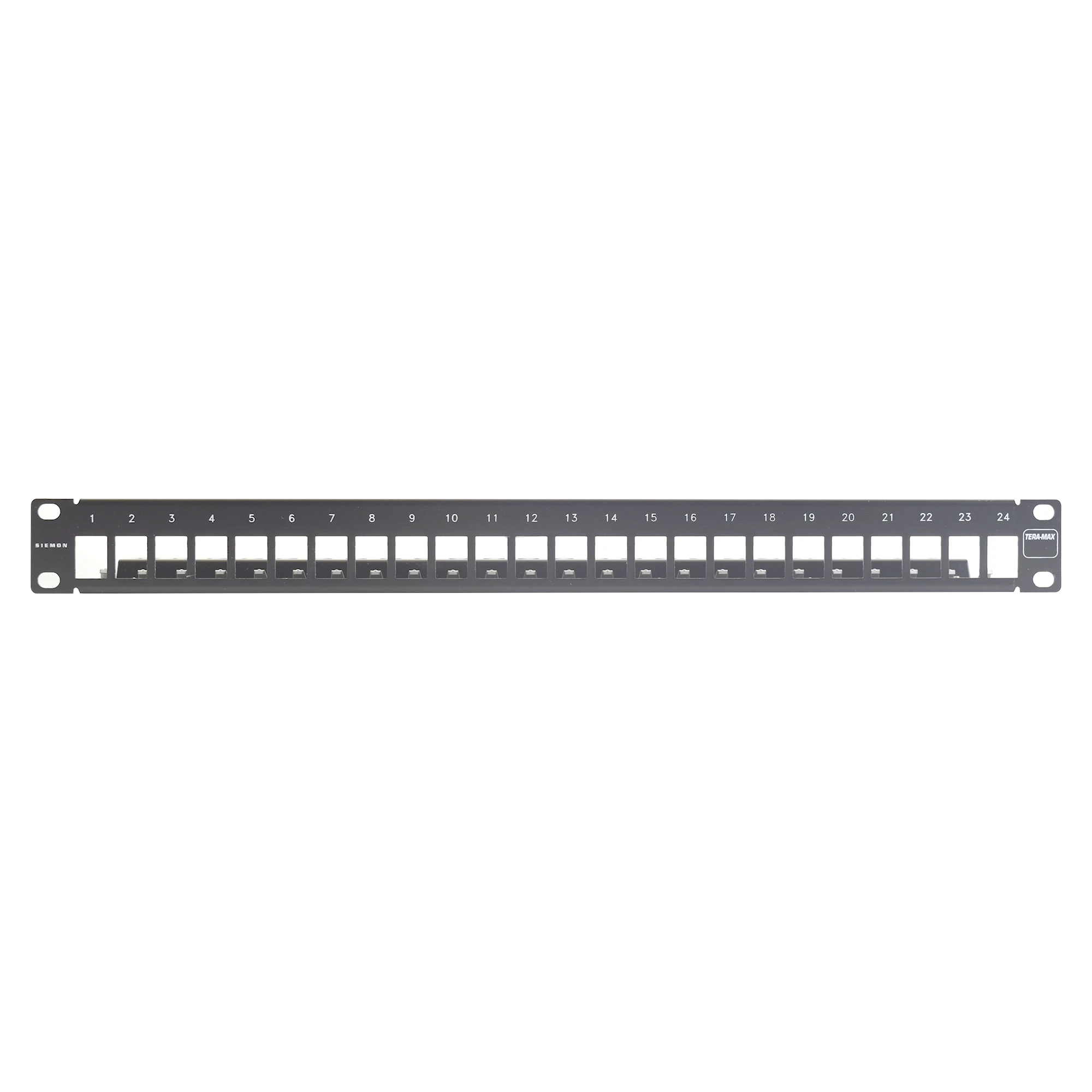 PATCH PANEL TERA-MAX BLINDADO DE 24 PUERTOS, MODULAR, PLANO, COLOR NEGRO, 1UR-Patch Panels-SIEMON-Bsai Seguridad & Controles