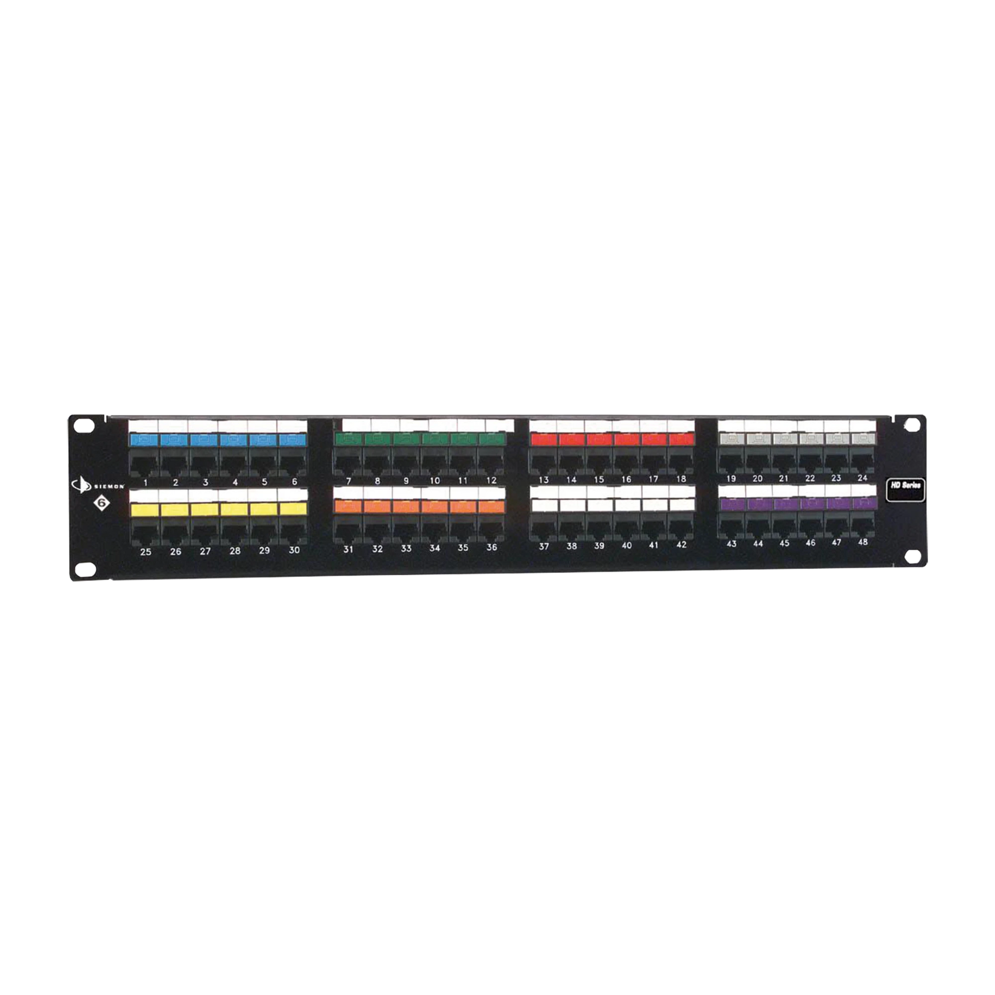 PATCH PANEL UTP HD6 CATEGORIA 6, DE 48 PUERTOS, PLANO, 2UR-Patch Panels-SIEMON-Bsai Seguridad & Controles