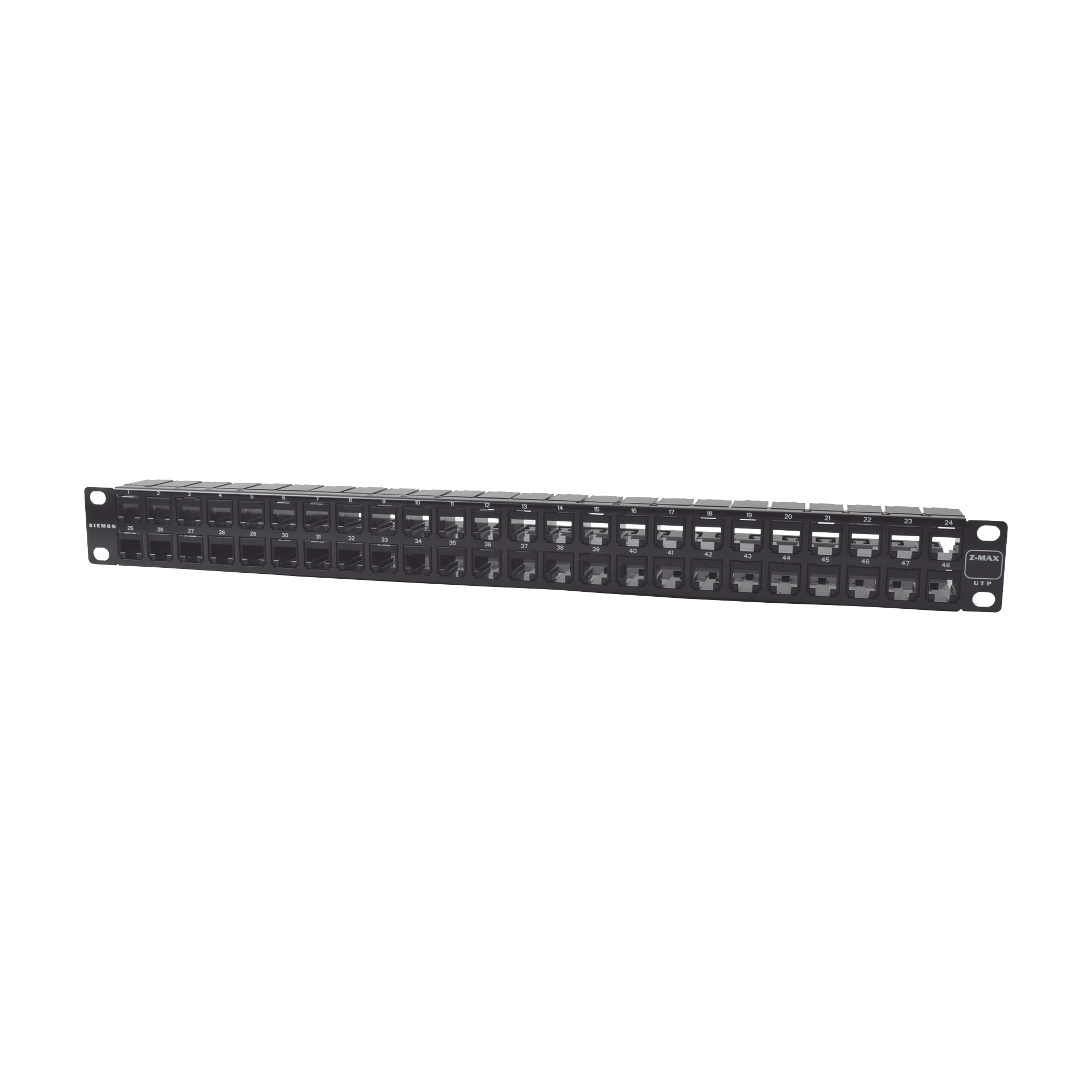 PATCH PANEL UTP Z-MAX CATEGORIA 6, DE 48 PUERTOS, PLANO, 1UR-Patch Panels-SIEMON-Bsai Seguridad & Controles