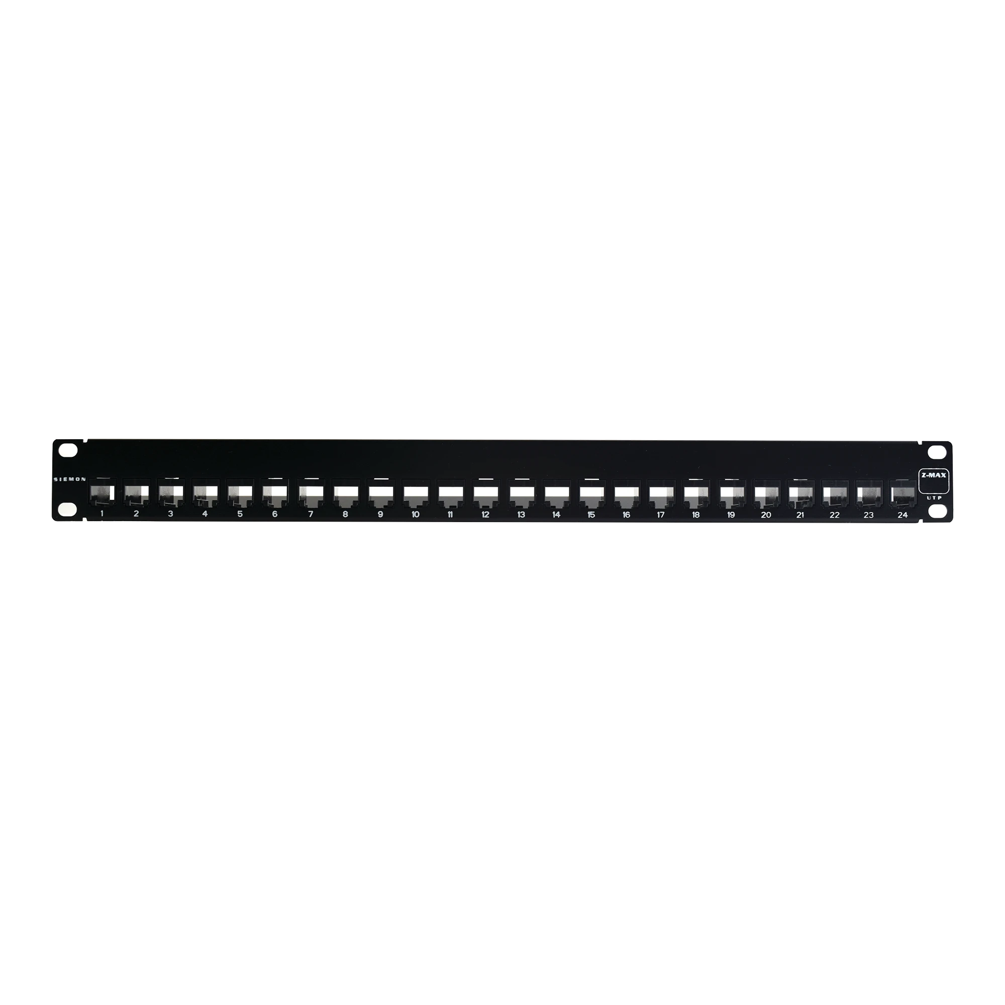 PATCH PANEL UTP Z-MAX CATEGORI­A 6, DE 24 PUERTOS, PLANO, 1UR-Patch Panels-SIEMON-Bsai Seguridad & Controles