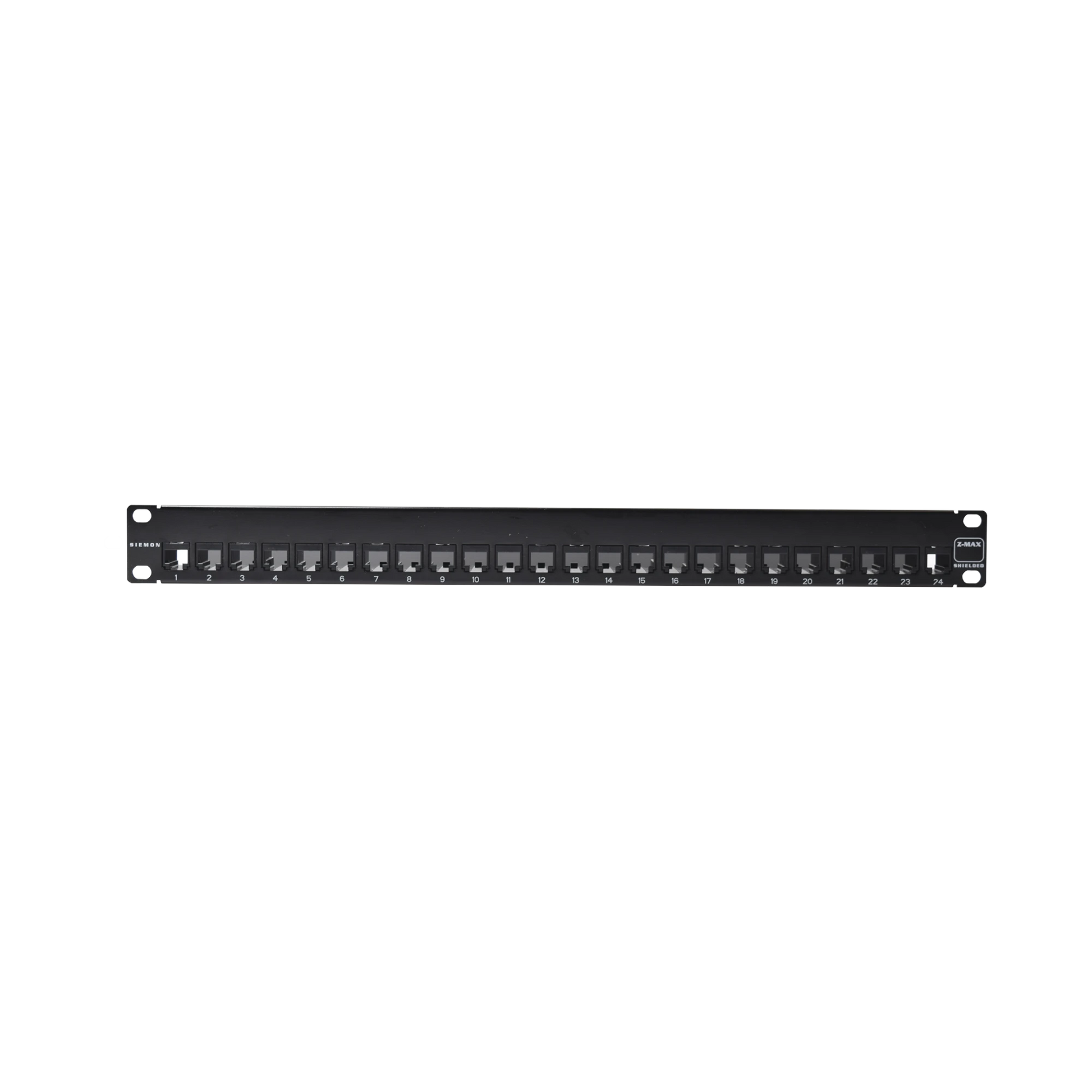 PATCH PANEL Z-MAX, BLINDADO, DE 24 PUERTOS, MODULAR, PLANO, 1UR-Patch Panels-SIEMON-Bsai Seguridad & Controles