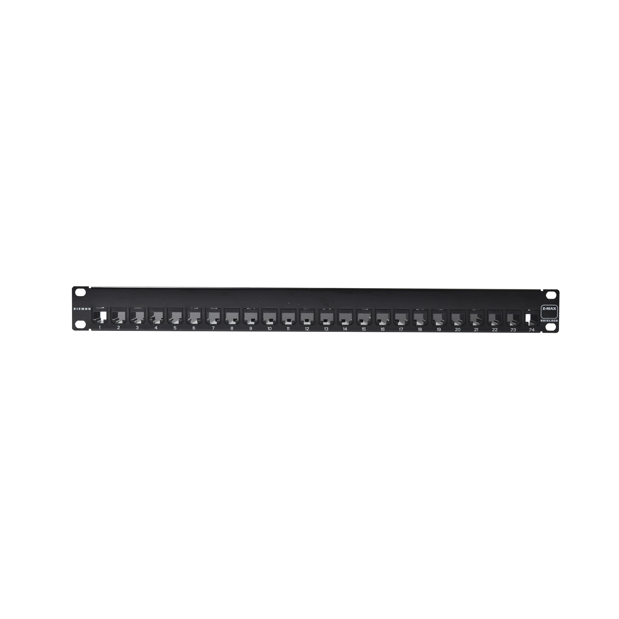 PATCH PANEL Z-MAX, BLINDADO, DE 24 PUERTOS, MODULAR, PLANO, 1UR-Patch Panels-SIEMON-Bsai Seguridad & Controles