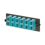 PLACA ACOPLADORA DE FIBRA OPTICA FAP, CON 6 CONECTORES SC DUPLEX (12 FIBRAS), PARA FIBRA MULTIMODO OM3/OM4, COLOR AQUA-Distribuidores de Fibra Optica-PANDUIT-Bsai Seguridad & Controles