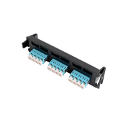 PLACA ACOPLADORA DE FIBRA OPTICA QUICK-PACK, CON 6 CONECTORES LC DUPLEX (12 FIBRAS), PARA FIBRA MULTIMODO, AQUA-Distribuidores de Fibra Optica-SIEMON-Bsai Seguridad & Controles