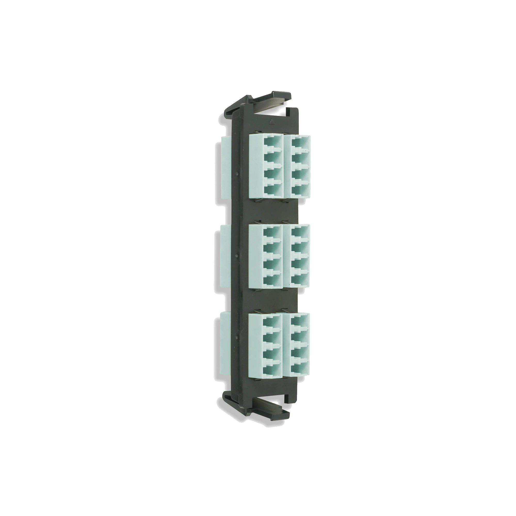 PLACA ACOPLADORA DE FIBRA OPTICA QUICK-PACK, CON 6 CONECTORES LC QUAD (24 FIBRAS), PARA FIBRA MULTIMODO, AQUA-Distribuidores de Fibra Optica-SIEMON-Bsai Seguridad & Controles