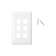 PLACA DE PARED DE 6 PUERTOS, KEYSTONE, COLOR BLANCO-LINKEDPRO BY EPCOM-Bsai Seguridad & Controles