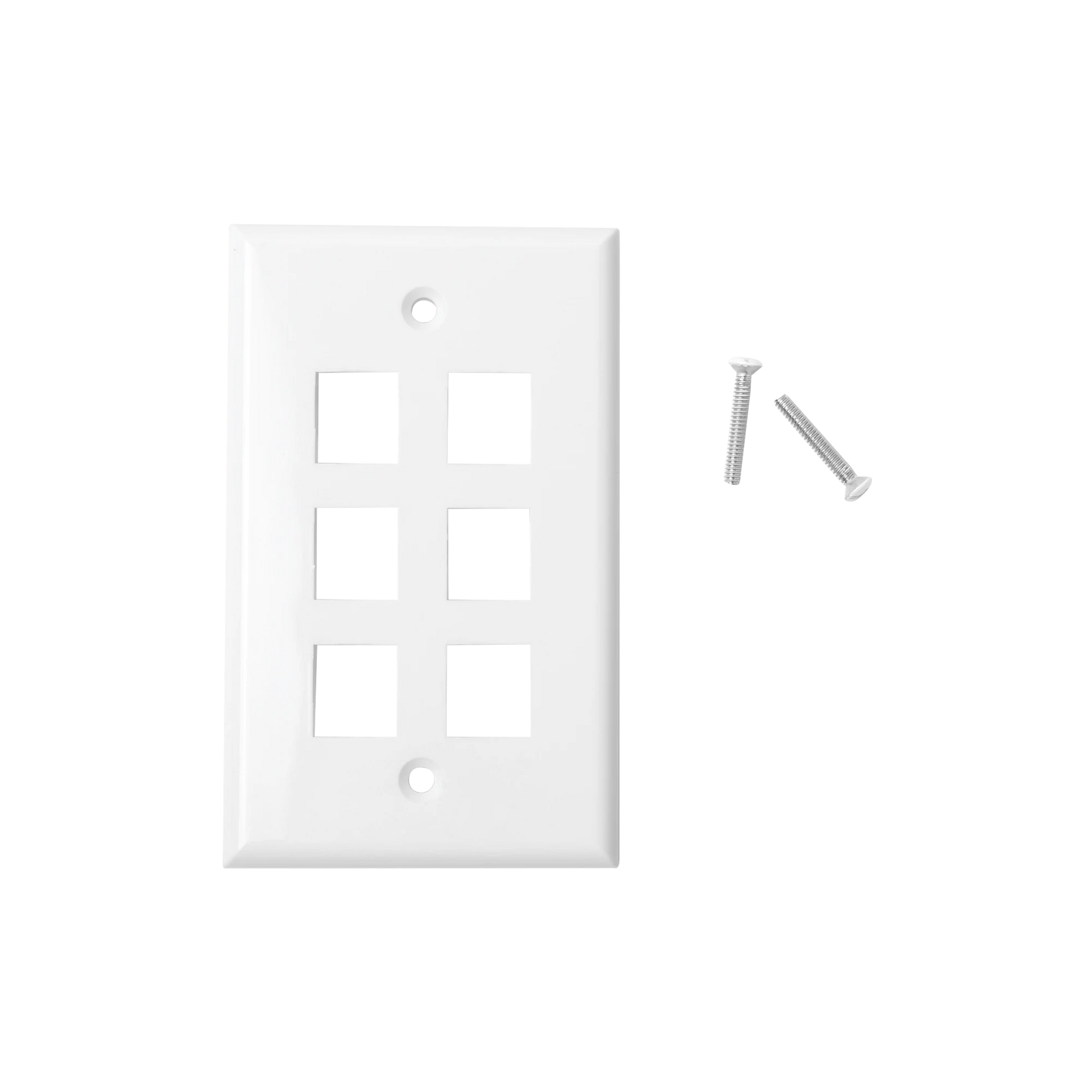 PLACA DE PARED DE 6 PUERTOS, KEYSTONE, COLOR BLANCO-LINKEDPRO BY EPCOM-Bsai Seguridad & Controles