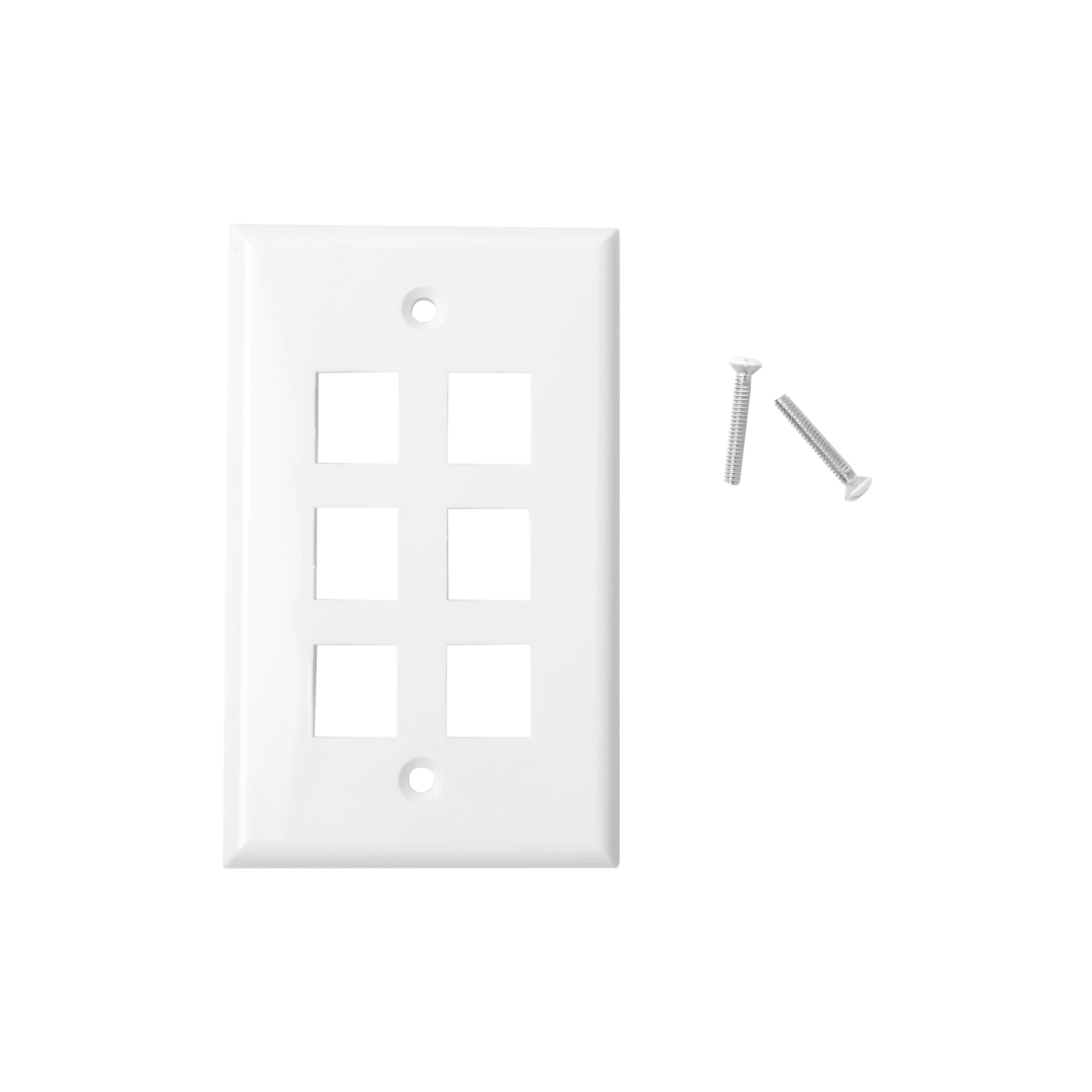 PLACA DE PARED DE 6 PUERTOS, KEYSTONE, COLOR BLANCO-LINKEDPRO BY EPCOM-Bsai Seguridad & Controles