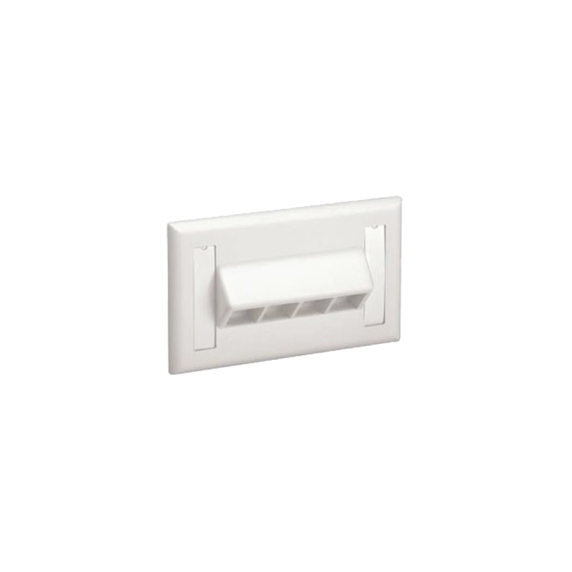 PLACA DE PARED HORIZONTAL, SALIDA PARA 4 PUERTOS KEYSTONE, CON ESPACIOS PARA ETIQUETAS, COLOR BLANCO MATE-Faceplates-PANDUIT-Bsai Seguridad & Controles