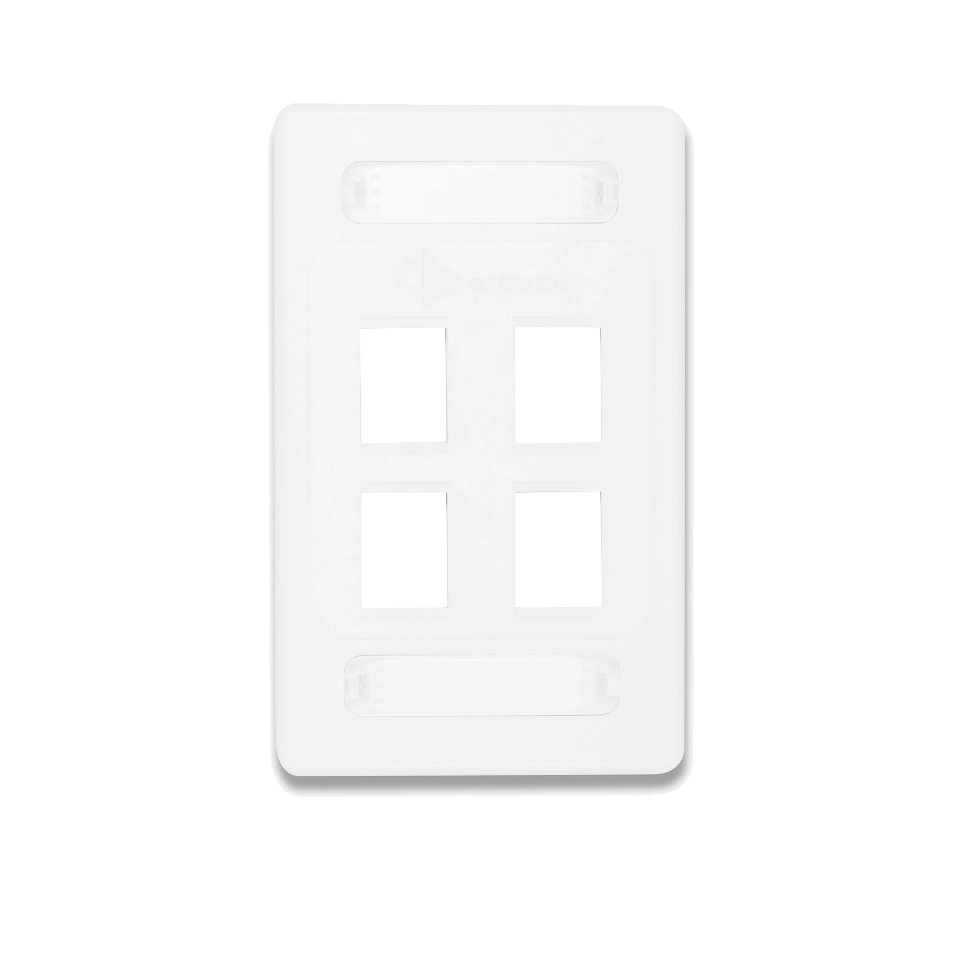 PLACA DE PARED MODULAR 10G MAX DE 4 SALIDAS, COLOR BLANCO, VERSIÓN BULK (SIN EMPAQUE INDIVIDUAL)-Faceplates-SIEMON-Bsai Seguridad & Controles