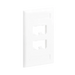 PLACA DE PARED VERTICAL CLASICA, SALIDA PARA 4 PUERTOS MINI-COM, CON ESPACIOS PARA ETIQUETAS, COLOR BLANCO-Faceplates-PANDUIT-Bsai Seguridad & Controles