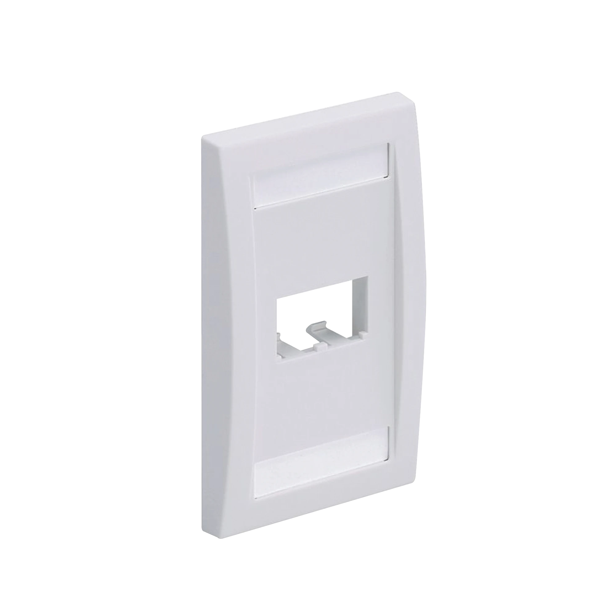 PLACA DE PARED VERTICAL EJECUTIVA, SALIDA PARA 2 PUERTOS MINI-COM, CON ESPACIOS PARA ETIQUETAS, COLOR BLANCO MATE-Faceplates-PANDUIT-Bsai Seguridad & Controles