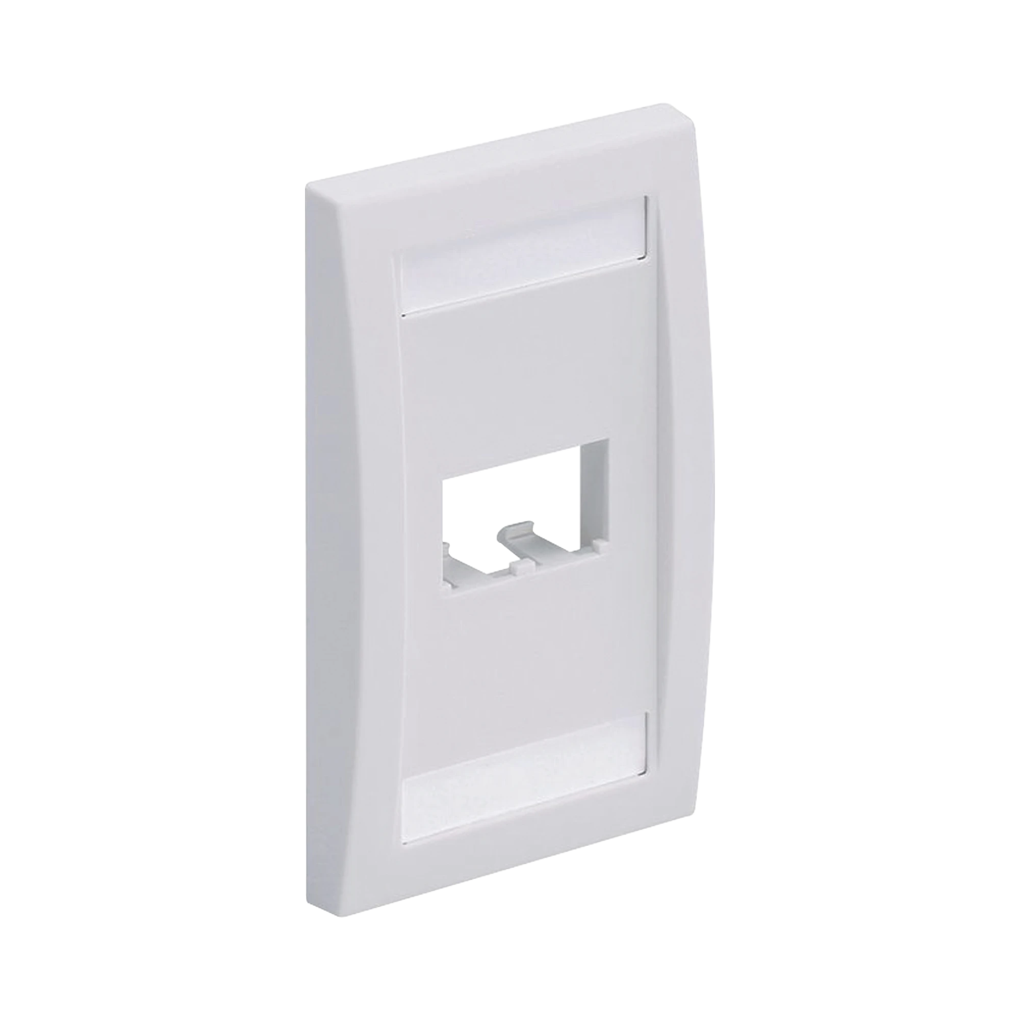 PLACA DE PARED VERTICAL EJECUTIVA, SALIDA PARA 2 PUERTOS MINI-COM, CON ESPACIOS PARA ETIQUETAS, COLOR BLANCO-Faceplates-PANDUIT-Bsai Seguridad & Controles