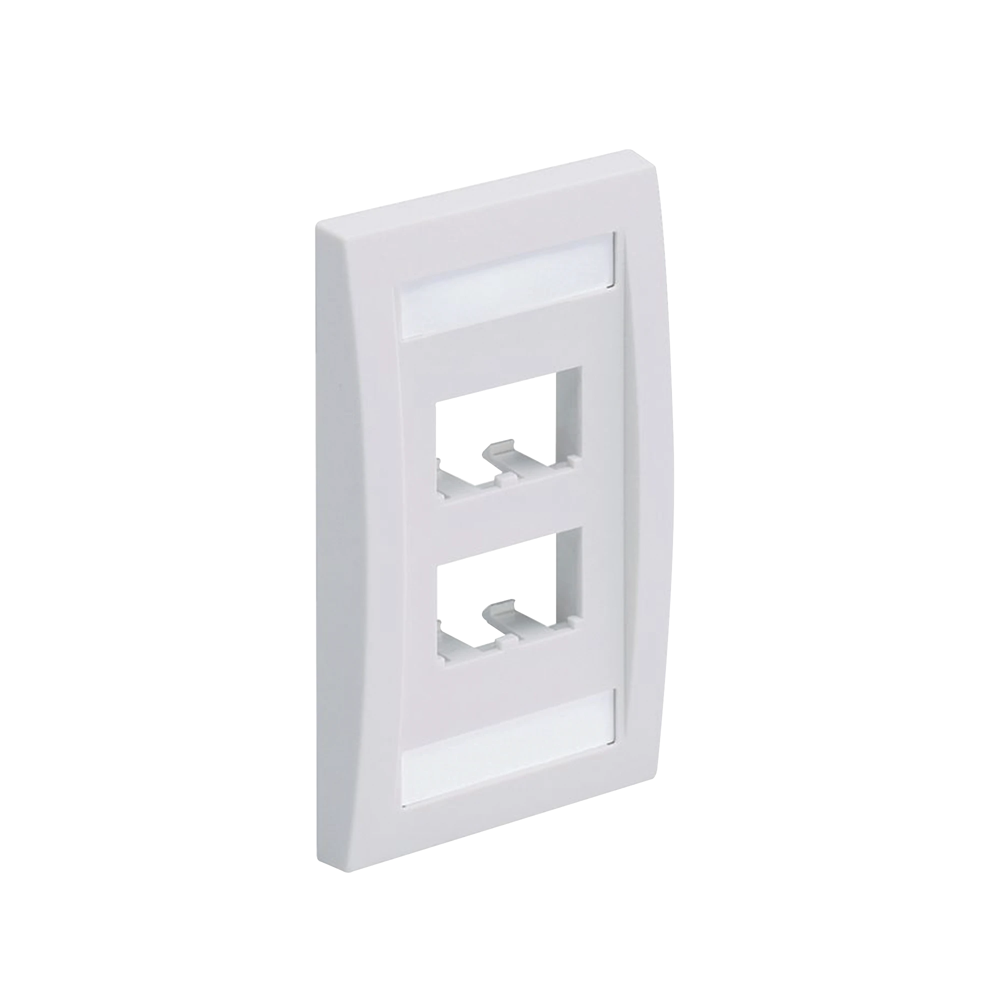 PLACA DE PARED VERTICAL EJECUTIVA, SALIDA PARA 4 PUERTOS MINI-COM, CON ESPACIOS PARA ETIQUETAS, COLOR BLANCO-Faceplates-PANDUIT-Bsai Seguridad & Controles