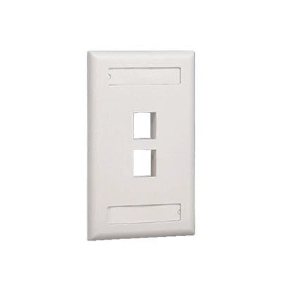 PLACA DE PARED VERTICAL, SALIDA PARA 2 PUERTOS KEYSTONE, CON ESPACIOS PARA ETIQUETAS, COLOR MARFIL-Faceplates-PANDUIT-Bsai Seguridad & Controles