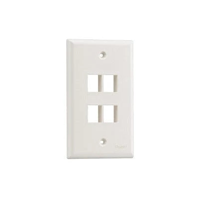 PLACA DE PARED VERTICAL, SALIDA PARA 4 PUERTOS KEYSTONE, COLOR BLANCO MATE-Faceplates-PANDUIT-Bsai Seguridad & Controles