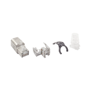 PLUG RJ45 CAT6A BLINDADO, TERMINACION EN CAMPO, COMPATIBLE CON TODAS LAS CATEGORIAS, CON CLIP PROTECTOR DE SEGURO-Jacks / Plugs-SIEMON-Bsai Seguridad & Controles
