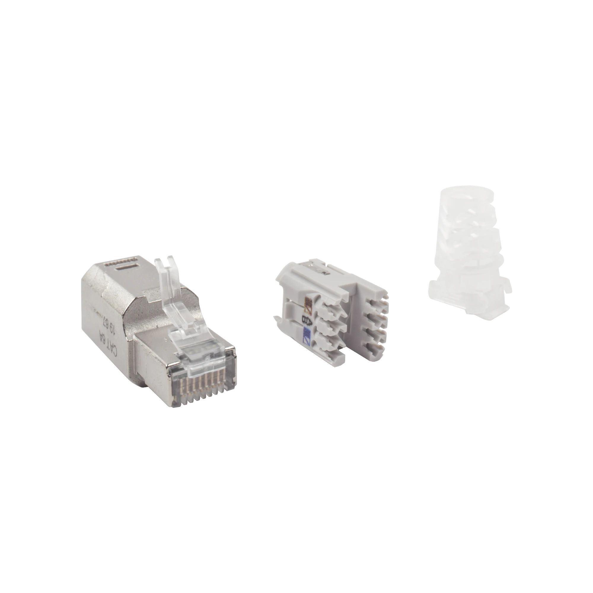 PLUG RJ45 CAT6A BLINDADO, TERMINACION EN CAMPO, COMPATIBLE CON TODAS LAS CATEGORIAS, SIN CLIP PROTECTOR DE SEGURO-Jacks / Plugs-SIEMON-Bsai Seguridad & Controles