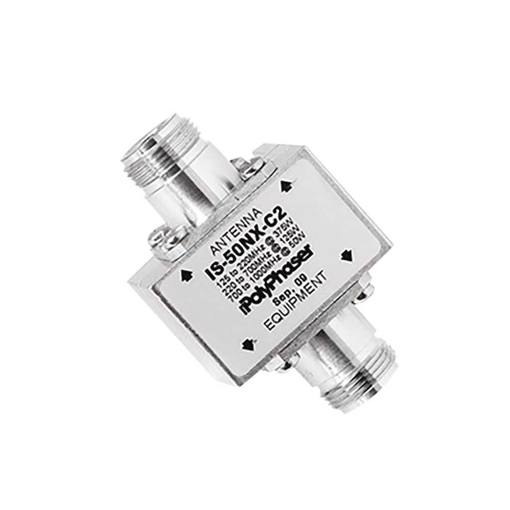 PROTECTOR COAXIAL RF DE CD PARA 125 - 1000 MHZ CON CEJA LATERAL Y CONECTORES N HEMBRA EN AMBOS LADOS-Protección contra Descargas-POLYPHASER-Bsai Seguridad & Controles