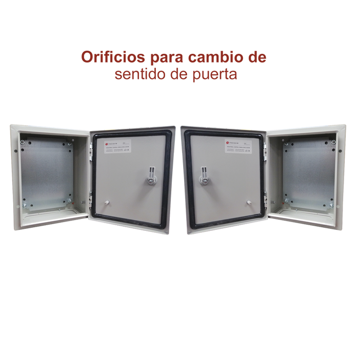GABINETE DE ACERO IP66 USO EN INTEMPERIE (300 X 400 X 200 MM) CON PLACA TRASERA INTERIOR Y COMPUERTA INFERIOR ATORNILLABLE (INCLUYE CHAPA Y LLAVE).-Gabinetes para Exterior-PRECISION-PST-3040-20A-Bsai Seguridad & Controles