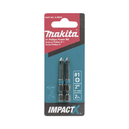 PUNTA PHILLIPS DE 2? (51MM) IMPACT-X PH1 BLISTER CON 2 PIEZAS-Herramientas-MAKITA-Bsai Seguridad & Controles