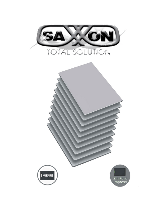 SAXMIFARE01 - Paquete de 10 Tarjetas Mifare 13.56 Mhz / PVC / Imprimible / Sin Folio-Tarjetas y Botones-SAXXON-SXN0760002-Bsai Seguridad & Controles
