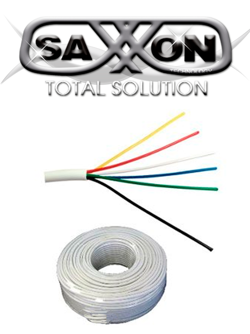 SAXXON OWAC6100J - CABLE DE ALARMA / 6 CONDUCTORES / CCA/ CALIBRE 22 AWG / 100 METROS / RECOMENDABLE PARA CONTROL DE ACCESO / VIDEOPORTERO / AUDIO / REFORZADO-Alarmas-SAXXON-TVD416023-Bsai Seguridad & Controles