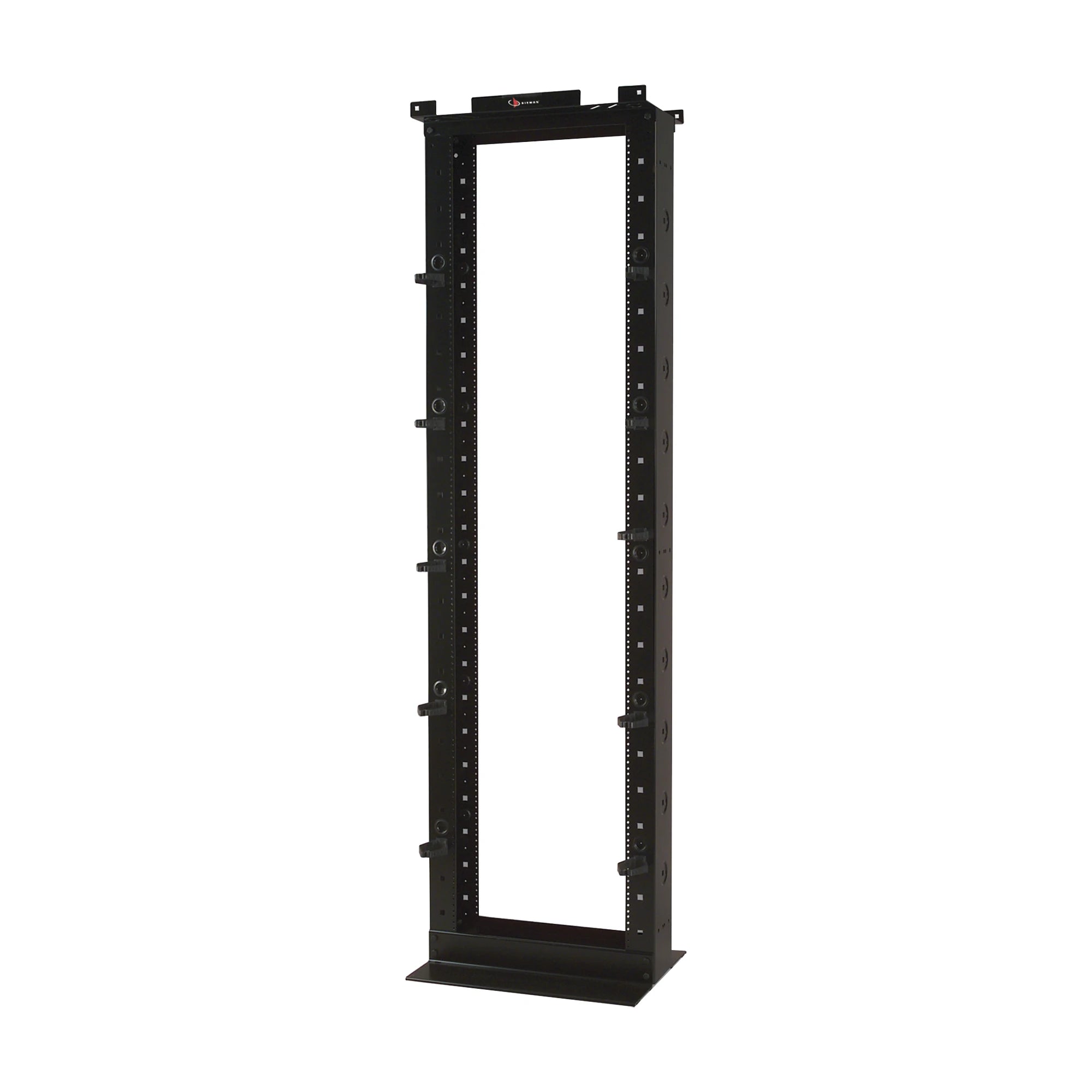 RACK DE DOS POSTES ESTANDAR DE 19", NUMERADO, FABRICADO EN ALUMINIO Y 45 UNIDADES DE RACK, PROFUNDIDAD DE 457MM, COLOR NEGRO-Racks y Gabinetes-SIEMON-Bsai Seguridad & Controles