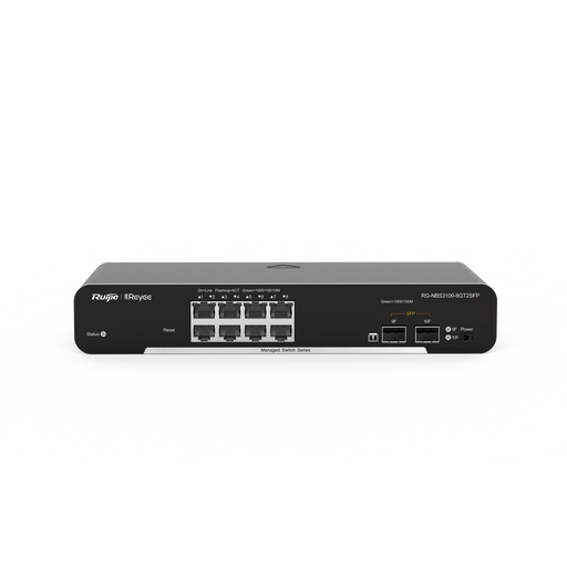 SWITCH ADMINISTRABLE CLOUD 8 PUERTOS GIGABIT POE 802.3AF/AT 125W-Switches-RUIJIE-RG-NBS3100-8GT2SFP-P-Bsai Seguridad & Controles