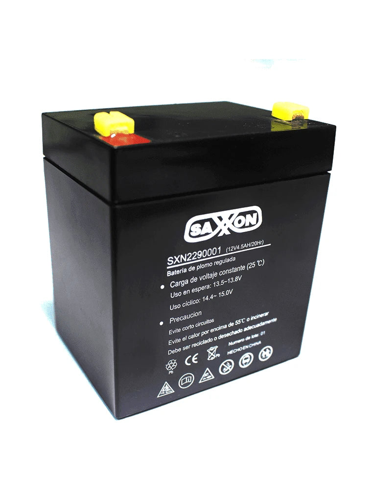SAXXON CBAT45AH- BATERIA DE RESPALDO DE 12 VOLTS LIBRE DE MANTENIMIENTO Y FACIL INSTALACION / 4.5 AH/ COMPATIBLE DSC/ CCTV/ ACCESO-Baterías y Accesorios-SAXXON-Bsai Seguridad & Controles