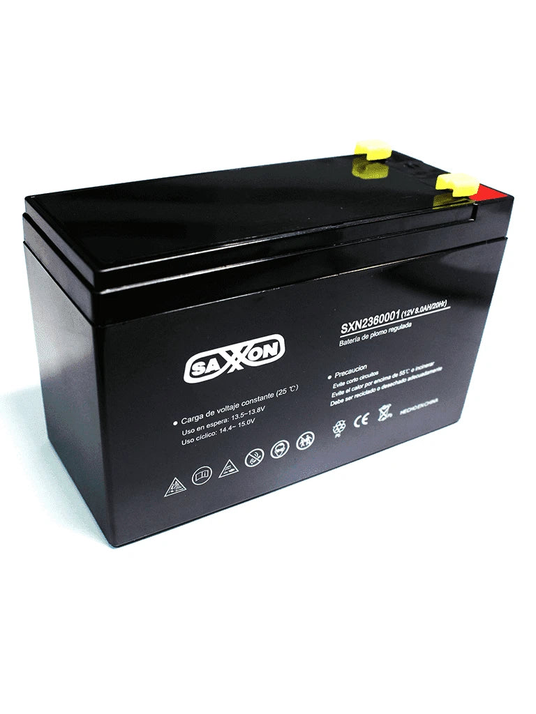 SAXXON CBAT8AH - BATERIA DE RESPALDO DE 12 VOLTS LIBRE DE MANTENIMIENTO Y FACIL INSTALACION / 8 AH/ COMPATIBLE DSC/ CCTV/ ACCESO-Baterías y Accesorios-SAXXON-Bsai Seguridad & Controles