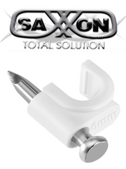 SAXXON EGRA955MMB- BOLSA DE 50 GRAPAS DE PARED/ COLOR BLANCO/ 6 MM/ CON CLAVO DE 3/4 PARA CONCRETO DE ALTA RESISTENCIA-Organización y fijación de cables-SAXXON-Bsai Seguridad & Controles