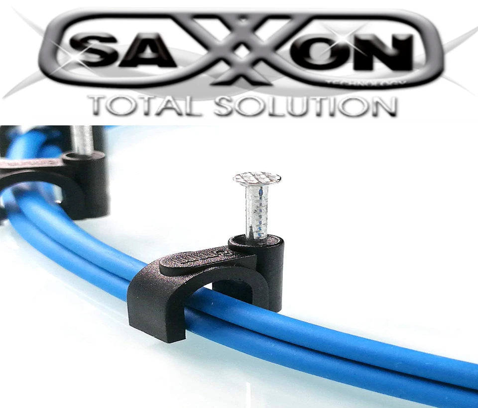 SAXXON EGRA955MMN- BOLSA DE 50 GRAPAS DE PARED/ COLOR NEGRO/ 5 MM/ CON CLAVO DE 3/4 PARA CONCRETO DE ALTA RESISTENCIA-Organización y fijación de cables-SAXXON-Bsai Seguridad & Controles