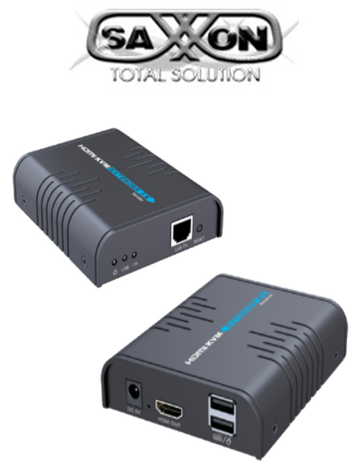 SAXXON LKV373KVM- KIT EXTENSOR HDMI KVM SOBRE IP/ PUNTO A PUNTO/ RESOLUCION 1080P/ HASTA 120 METROS/ CAT 5E/ 6/ 30 HZ / 2 PUERTOS USB 2.0 / TECLADO / RATON / 5 VCD / PLUG AND PLAY-Extensores 4k / HD-SAXXON-TVT525005-Bsai Seguridad & Controles